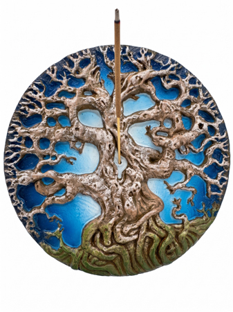Colored Tree of Life Incense Burner